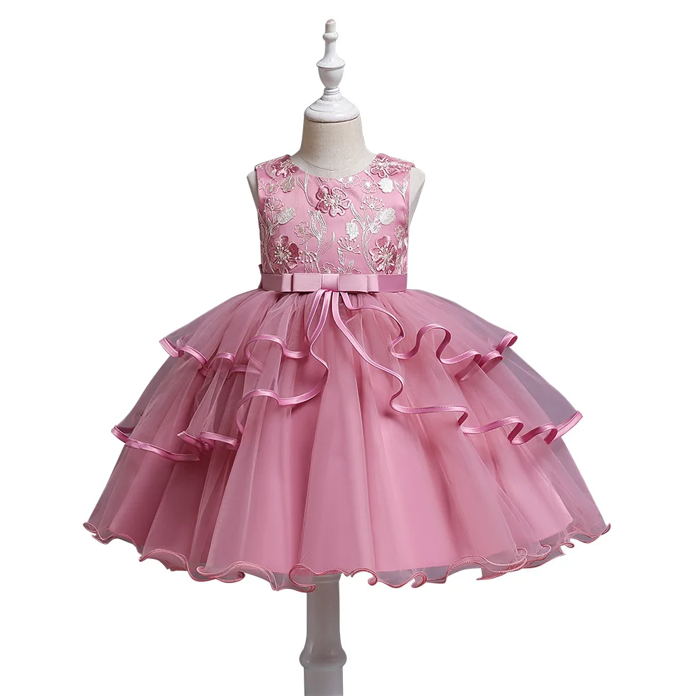 

Baby Girl Party Tutu Princess Dress Flower Girl's Wedding Dress Children Frocks Designs, Champagne ,red,green,blue,pink,deep pink