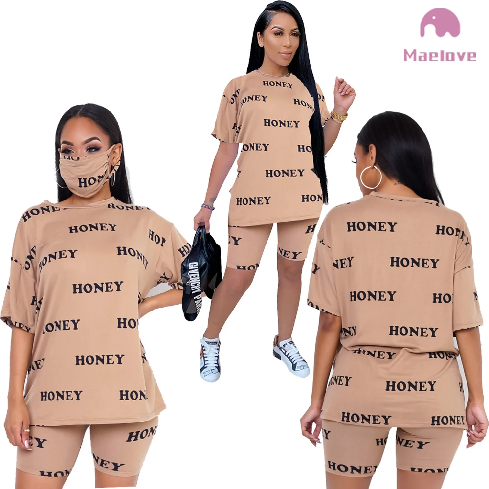 

New Type Polyester Khaki Sports Summer 2 Piece Clothing Woman Short Set, As picture