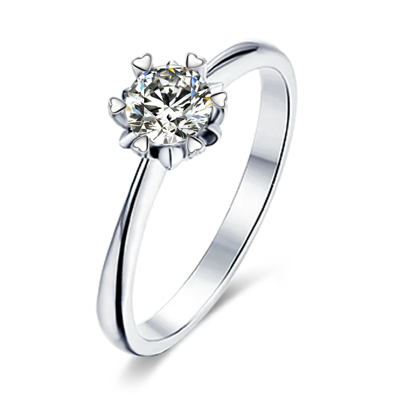 

Drop Shipping 925 Sterling Silver Ring Wedding Custom Engagement Moissanite Diamond Jewelry, Rhodium