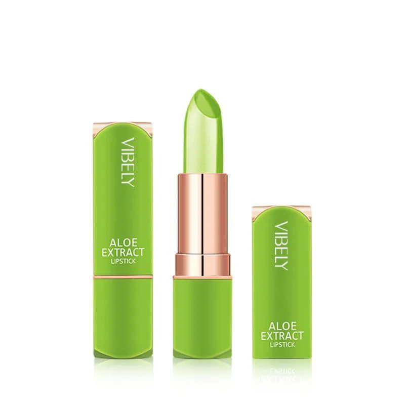 

Aloe Vera Moisturizing Lip Balm Color Change Jelly Lipstick Plant Base Long Lasting Non-stick Cup Makeup Lipstick Lip Care