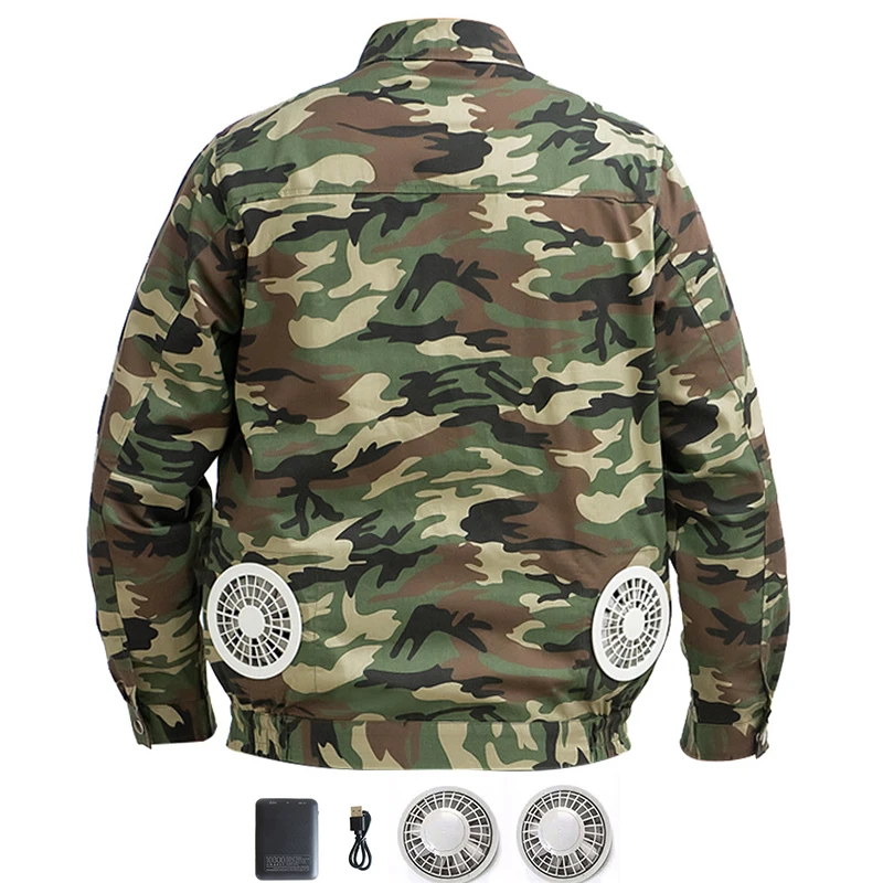 

In Stock with 2 Fans Power Bank Wholesale Sunshine Air Conditioned Workout Clothing Jacket Wholesale Men Coat Jacket, Black/gray/dark blue/customized