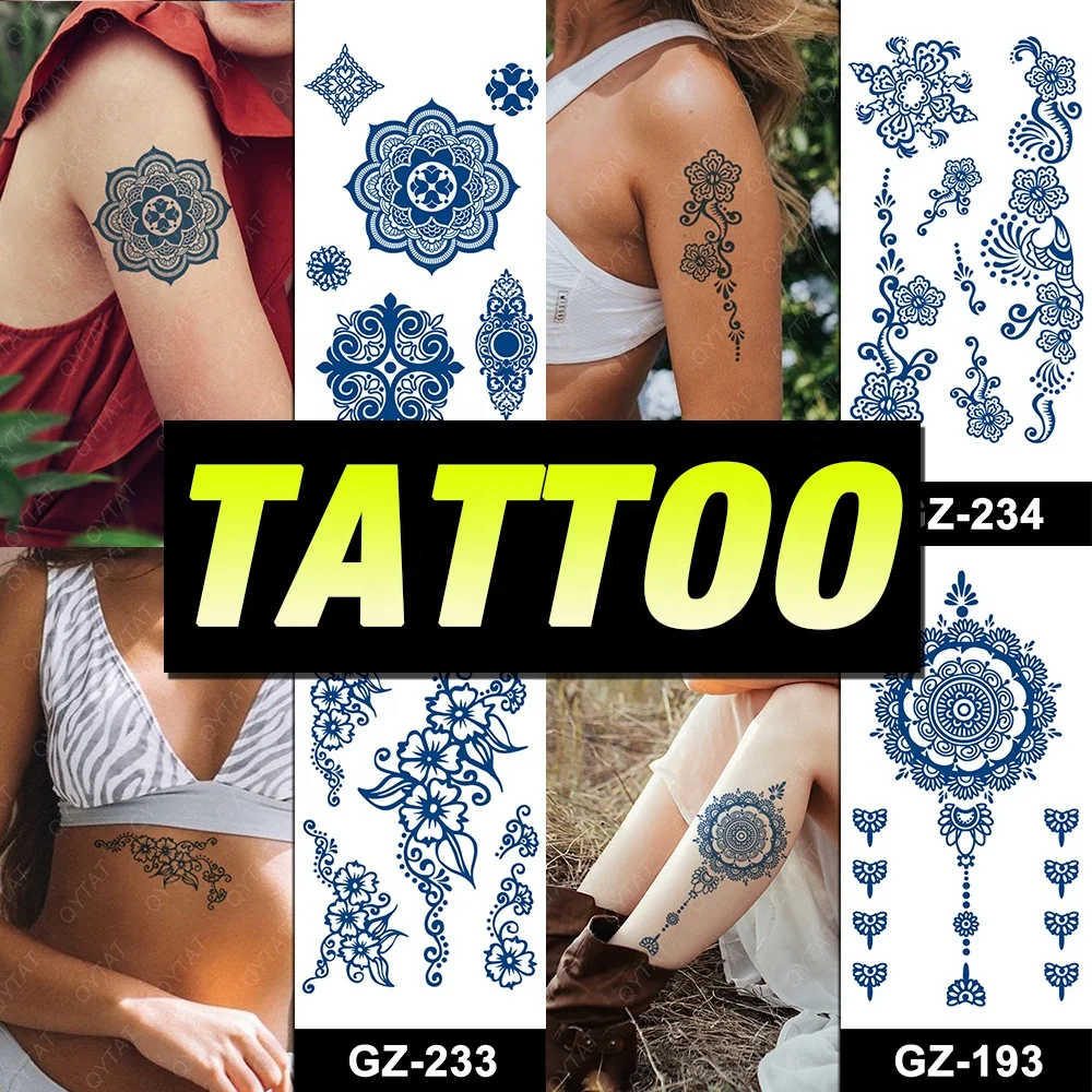 

100% Herb-Based Plant Safe Last 2 weeks Blue Genipa Hand Arm Shoulder Leg Juice Ink Semi Permanent Jagua Henna Tattoo