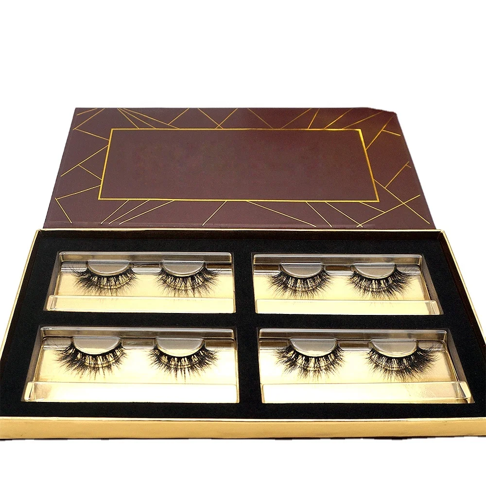 

2020 Hot selling Full Strip 100% 3D Mink Lashes custom packaging eyelashes