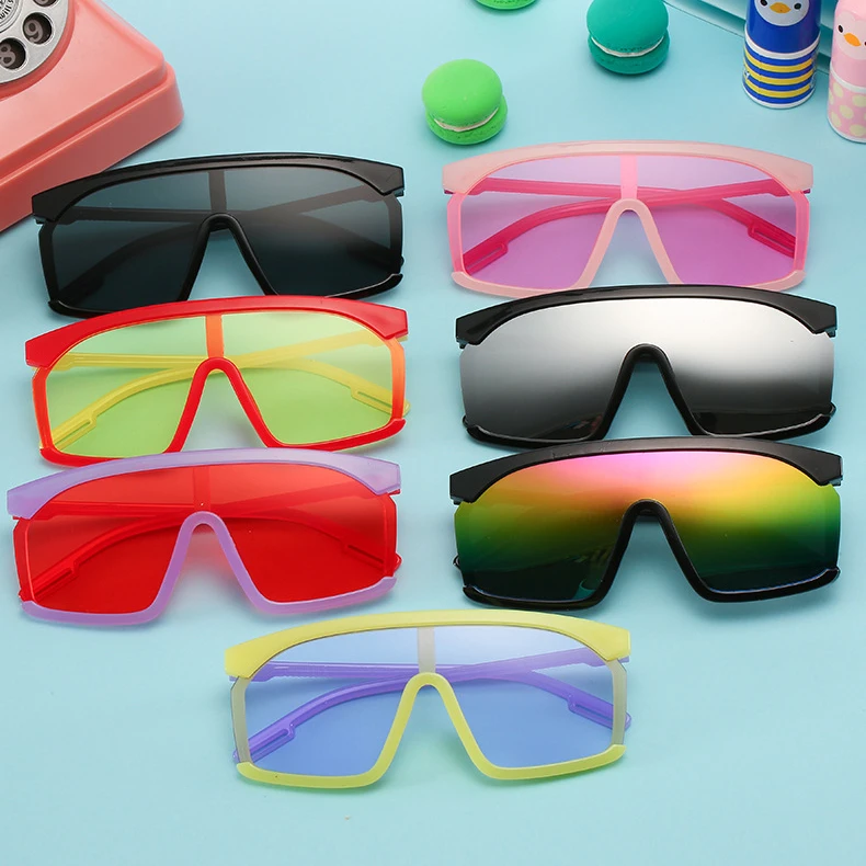 

Lovely Oversize Square Kids Sunglasses Girl Baby Boy Festival Punk One-piece Sun Glasses UV400 Children Eyewear