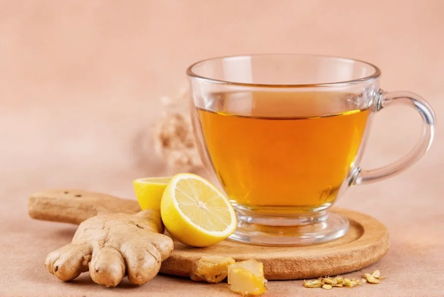 fresh ginger root and brewed ginger tea for menstrual pain relief