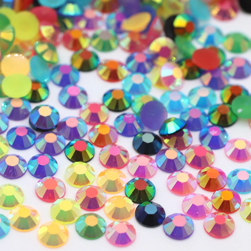 

Wholesale 35 Color 2mm 3mm 4mm 5mm 6mm Jelly White AB Crystal Stones Round Flatback Resin Rhinestone for DIY Crafts