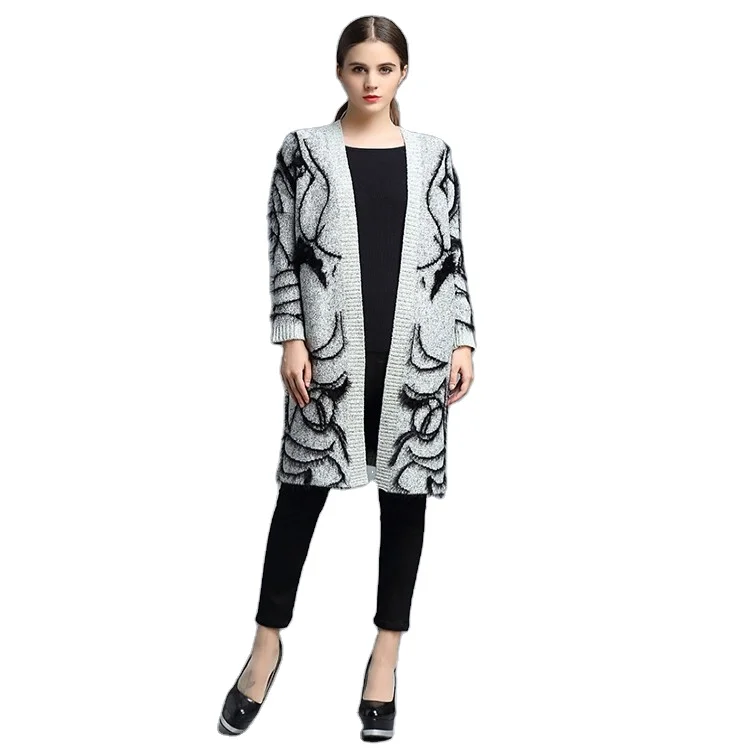 

New arrival Beauty's head open front  women mohair sweater coat