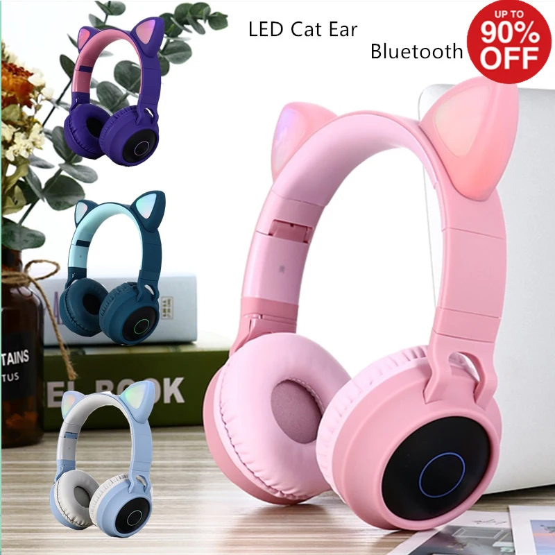 

Hot Sale Wireless BT earphone Cat ears lovely Girly heart Pink BT028C TWS Waterproof Cute