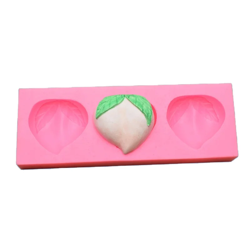 

3 cavity peaches baking and pastry tools pudding cup bake moldes para hacer chocolates, As picture