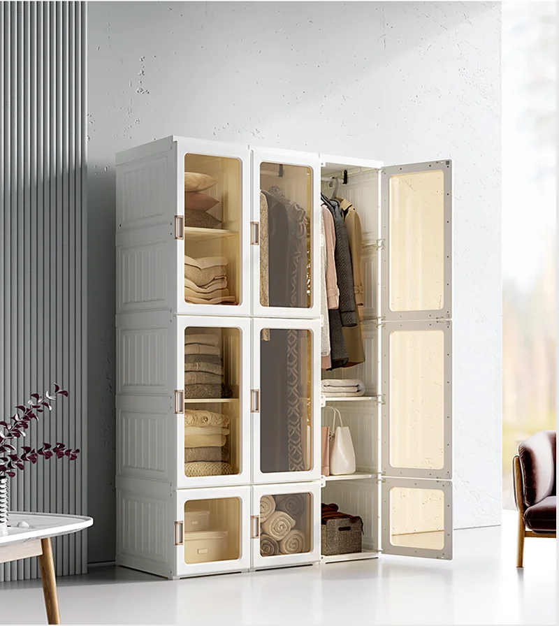 

2021 sell now plastic Multifunctional storage cabinet closet wardrobes for bedroom cabinet, White