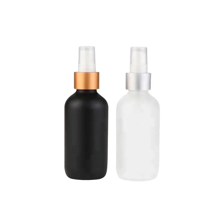 
1 oz 2 oz 3 oz 4 oz 30ml 60ml 120ml black frosted boston round glass mist pump spray bottles 