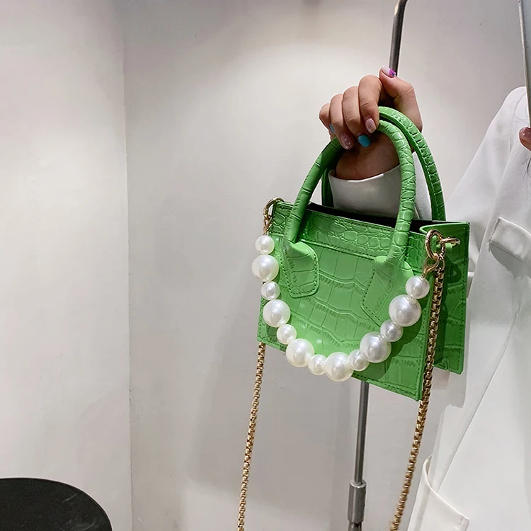 

Designer Summer Bright Colors Luxury Chain Pearl Bags Women Handbags Ladies, White/blue/black/purple/green