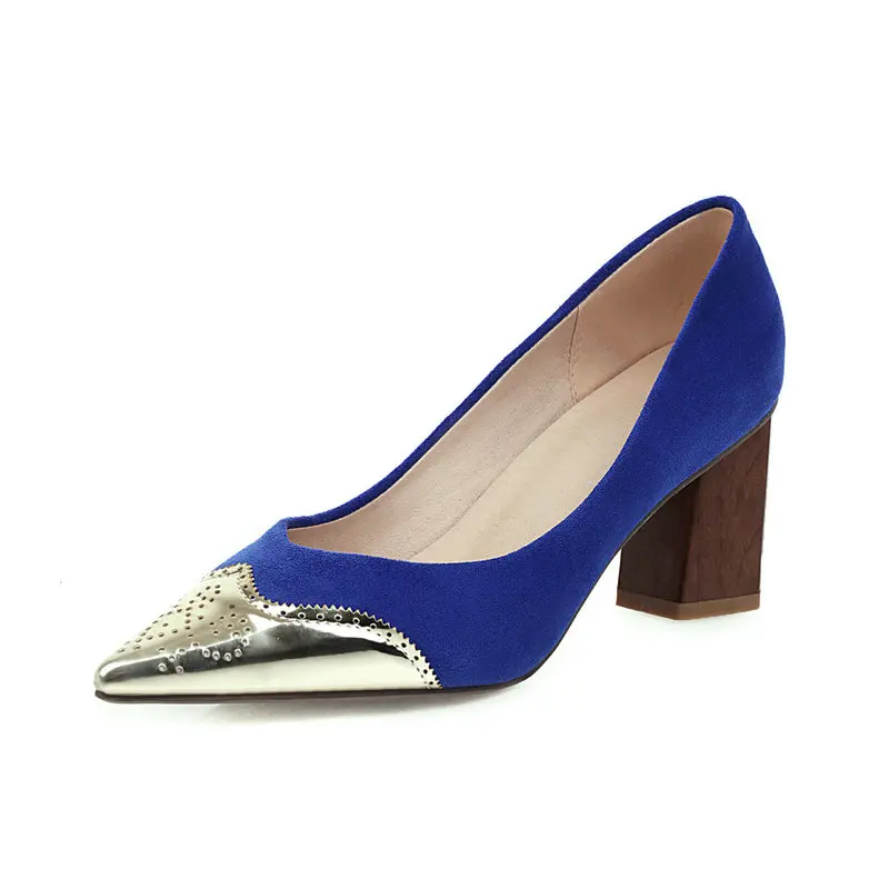 

Fashion Multi Color Block High Heel Pointed Toe Women Pumps Shoes for Ladies