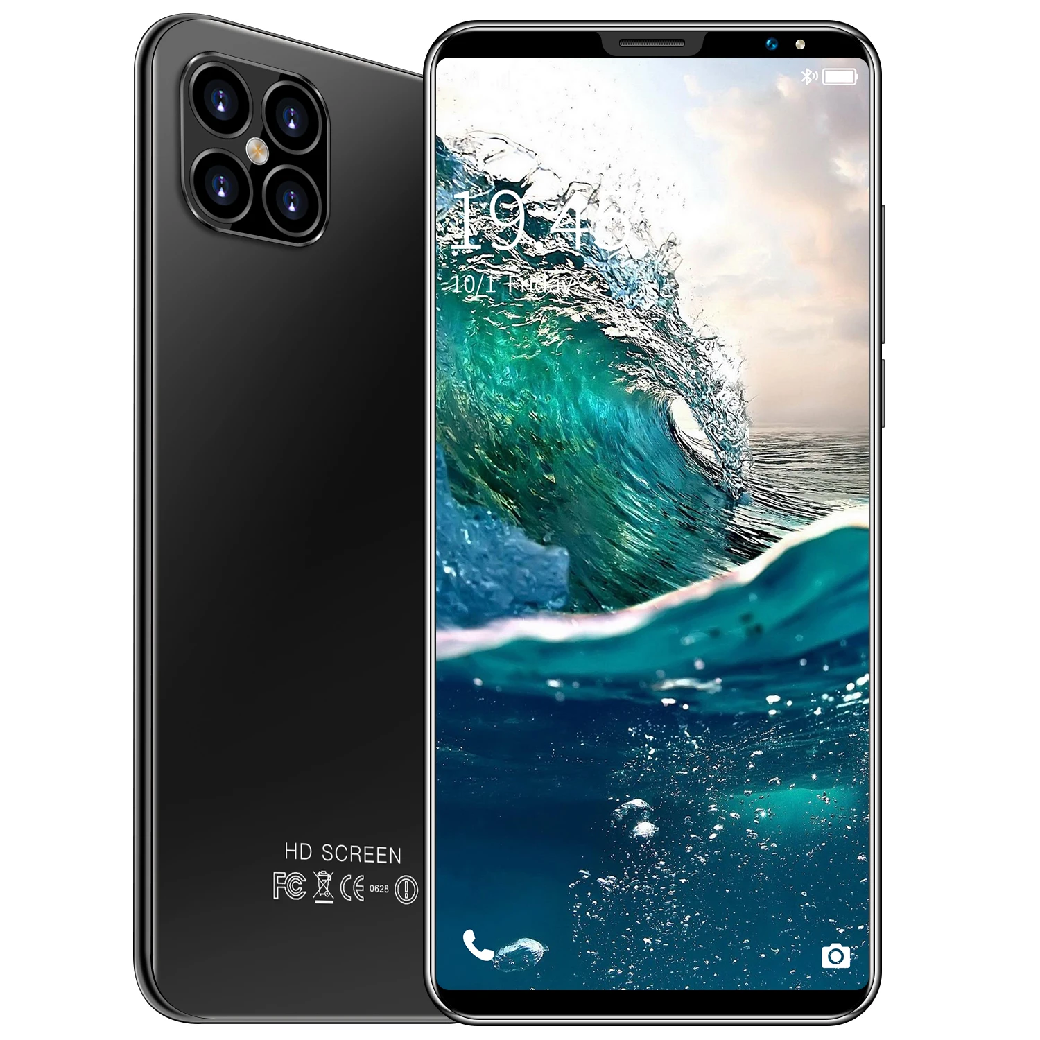 

Android Smartphones LET Cellphones 4 Camera Face ID Unlock Dual SIM Mobile Phone, Black white golden