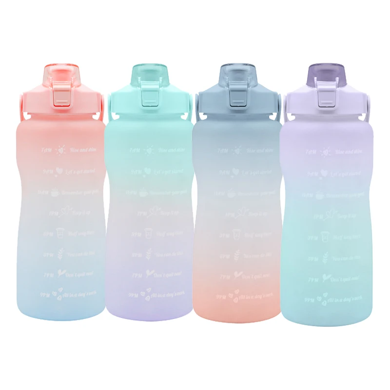 

Best price transparent convenient plastic 2 liter water bottle bpa free two colors gradient water bottle, Customized color acceptable