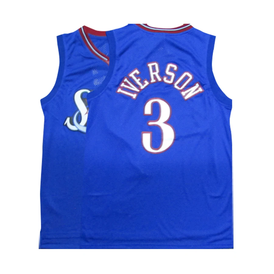 

Custom Men's Allen Iverson Training Basketball Mesh Philadelphia Wear Jersey Stitch Uniform