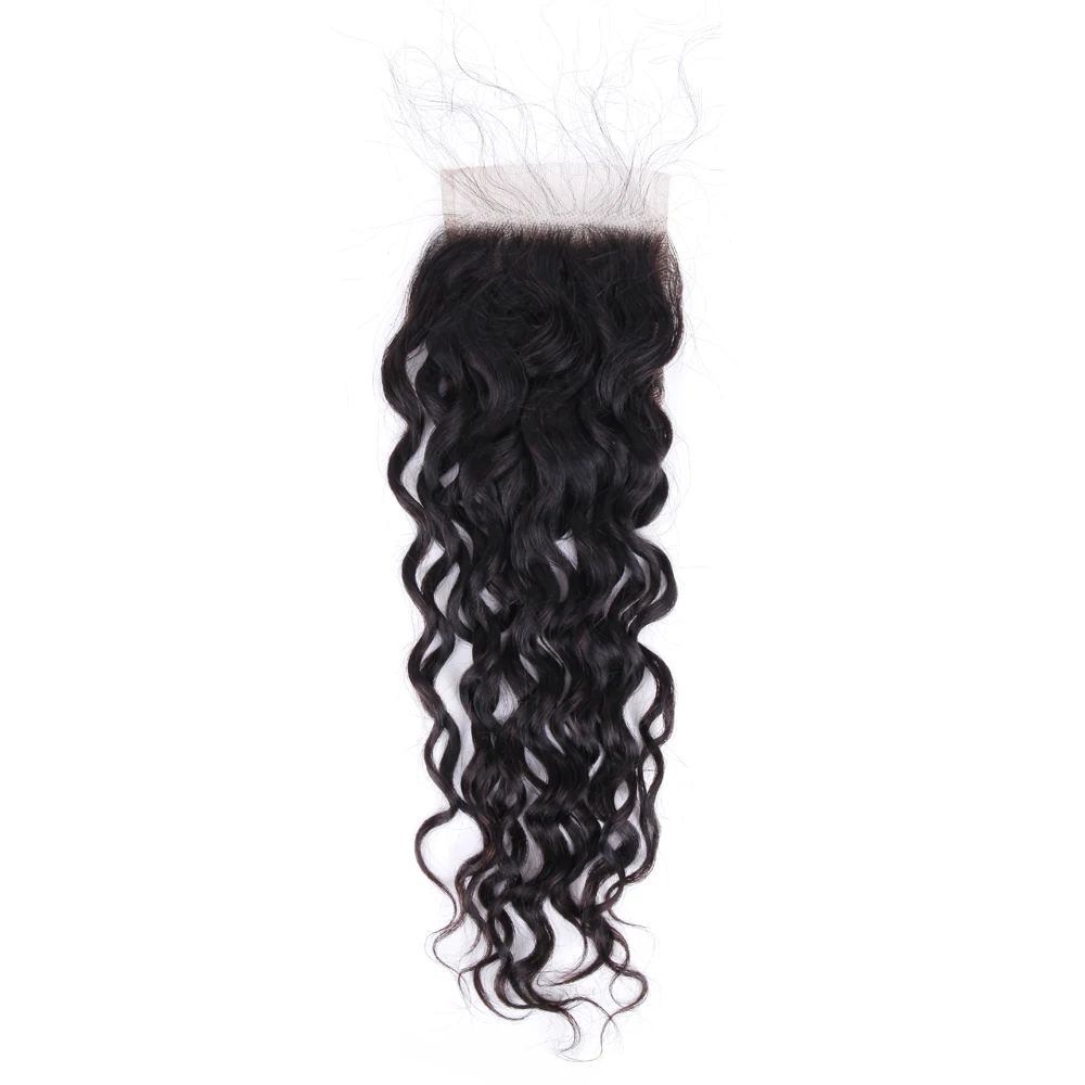 

Wholesale Cheap Factory Price Water Wave Virgin Top Yaki 4x4 Lace Closure