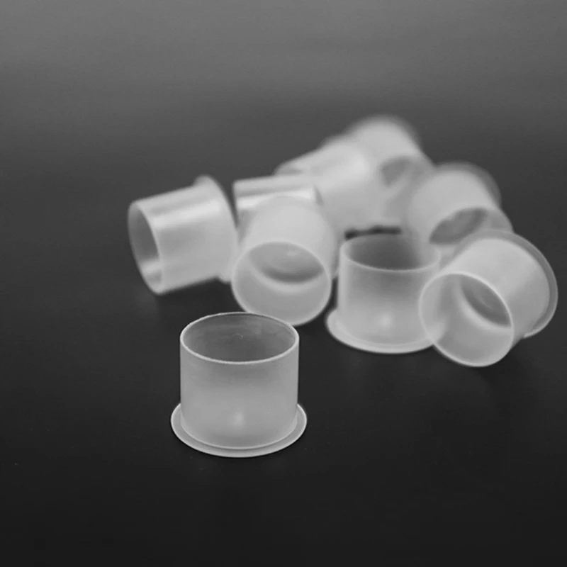 

1000PCS XS/S/M/L/XL Tattoo Plastic Tattoo Ink Cup Cap Pigment Clear Holder Container Cap With Bottom For Needle Tip Grip Supply, Transparent