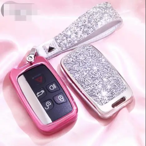 

Bling Crystal Diamond Car Key Case shell Car Key Cover Holder with Key Chain