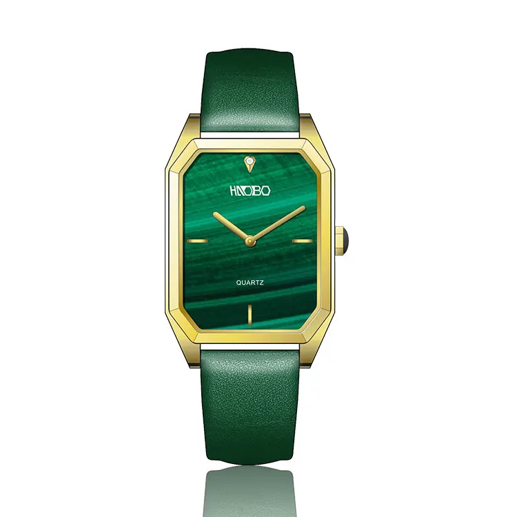 

Women Watch Custom Luxury Vintage Square Small Green Watch Factory Temperament Leather Strap Waterproof Ladies Quartz Watches, Customized colors