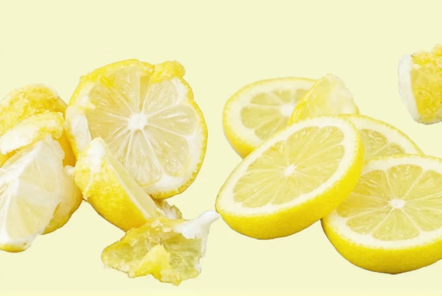 A whole lemon peel showing zest and pith layers