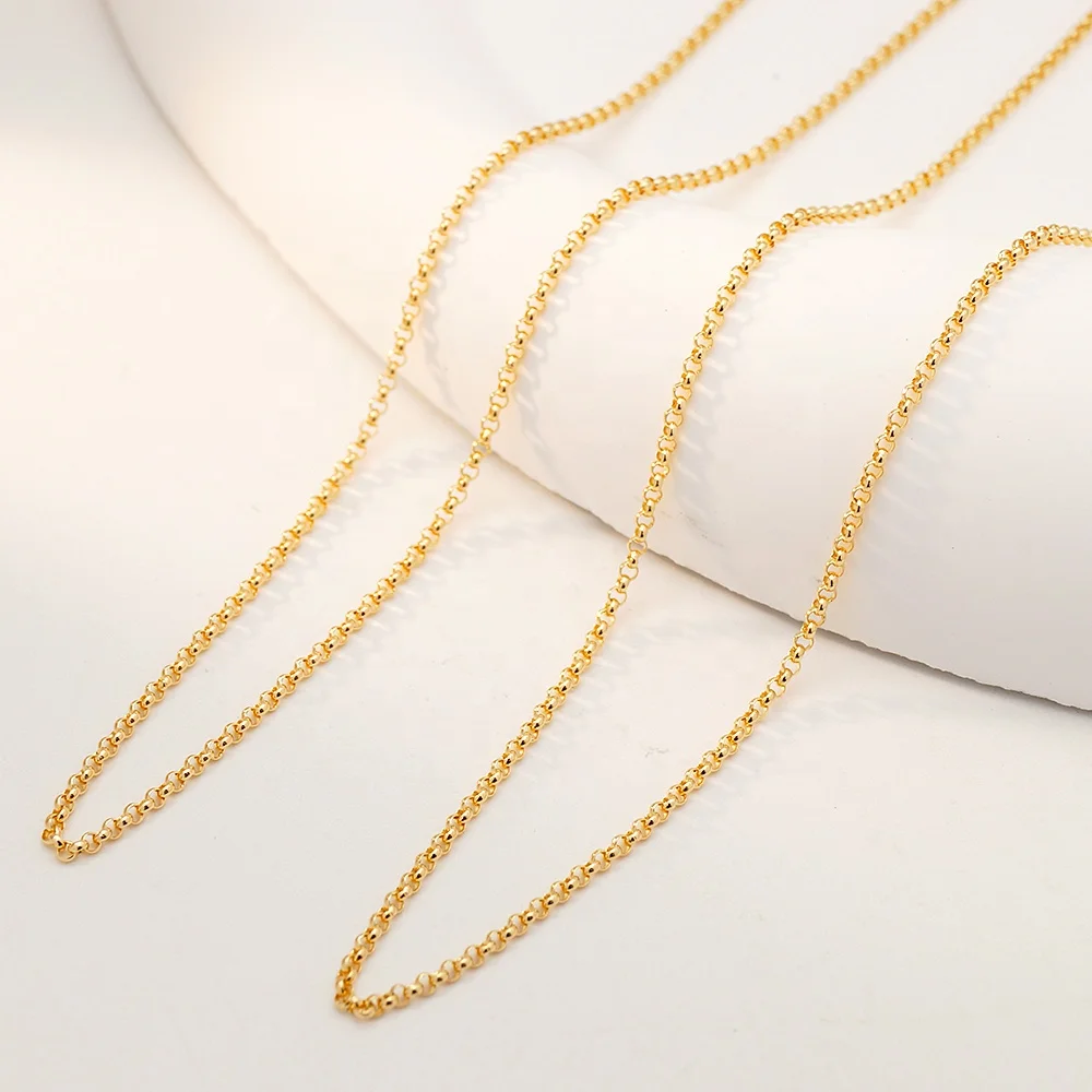 

Hot Selling Genuine Gold Au585 Real Gold Belcher Necklace Solid Pure 14K Gold Rolo Chain Jewelry Wholesale Necklace