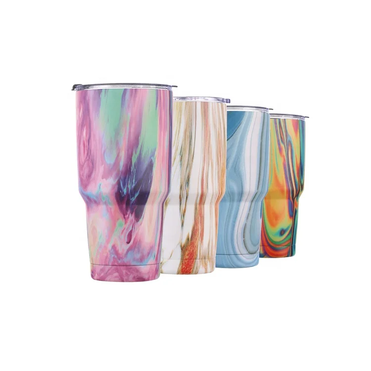 30oz insulated double wall stainless steel vacuum travel mug coffee tumbler with straw