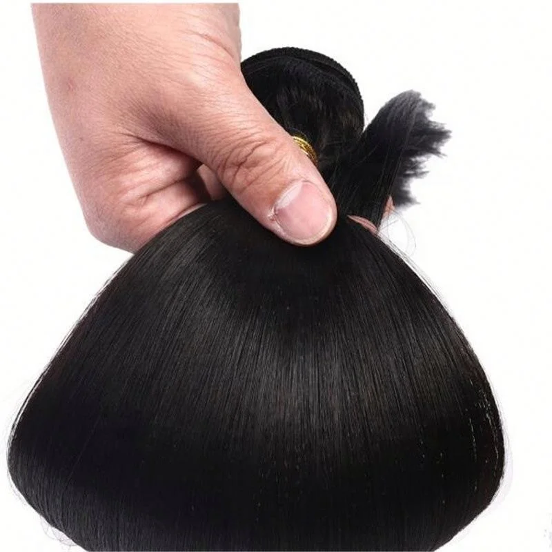 

JHCENTURY Smooth Women Straight Hair Synthetic Hair Extension, Black