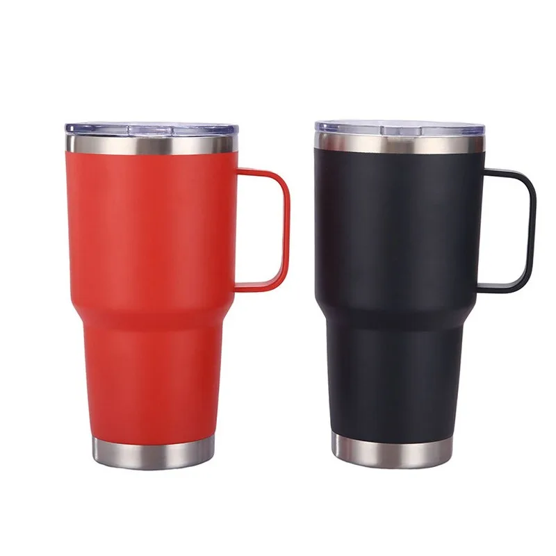 

30oz Stainless Steel Tumbler With Straw & Handle Yeticooler Vaccum Insulated Thermos Yetytumblers Coffee Mugs Camping Cups Glass