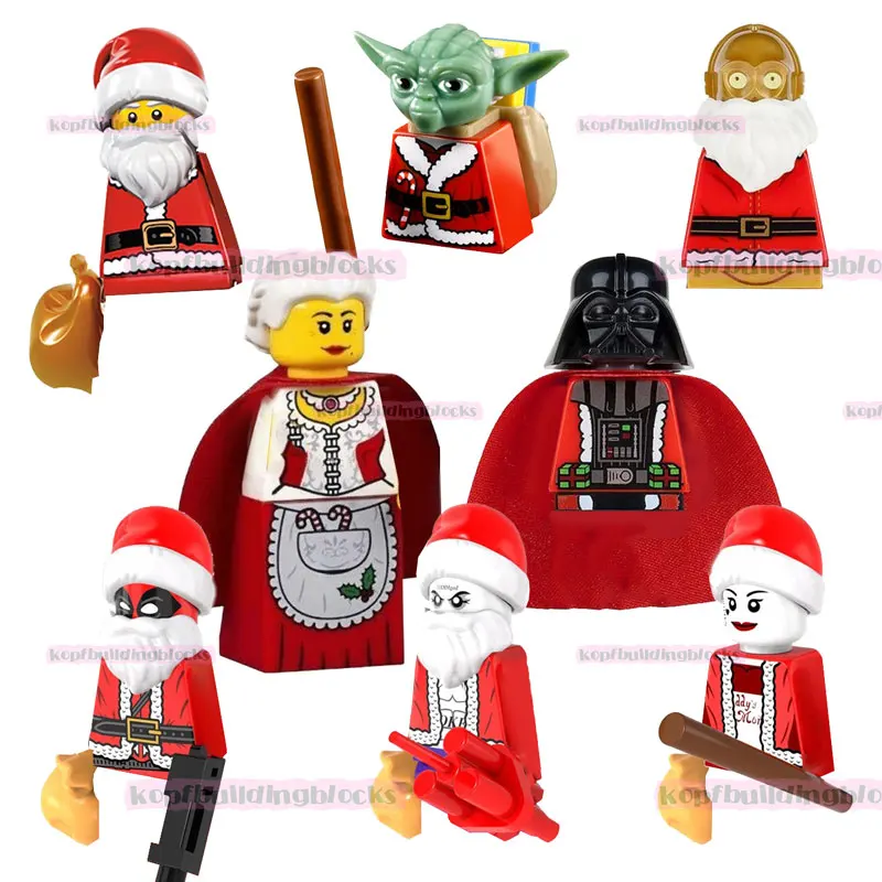 

PG8022 Santa Claus C-3PO Darth Vader SW Space Wars Super Heroes DC Character Christmas Xmas Series Building Block Figure Toy