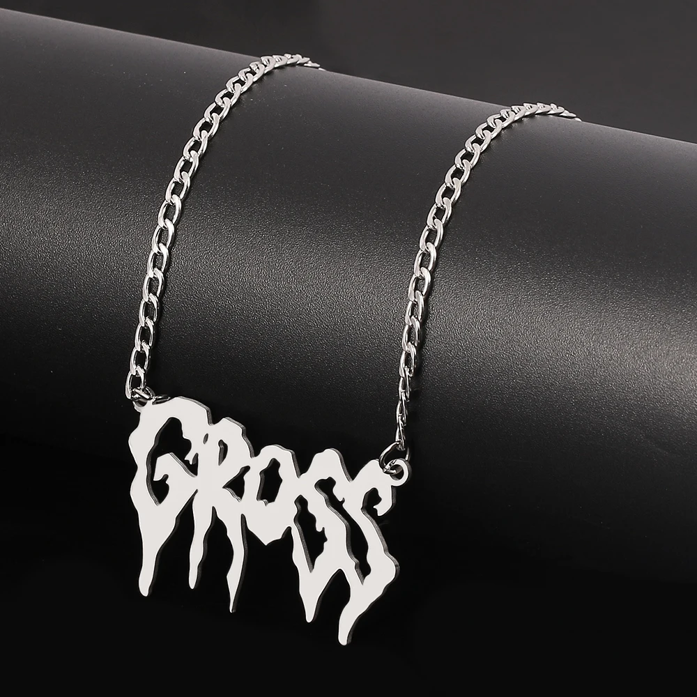 

XUNBEI Hip hop Gothic jewelry Punk Street stainless steel Harajuku Necklaces, Gold