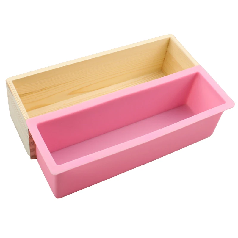 

1200ML Silicone Toast Baking Mold with Wood Box Silicone Soap Mold