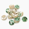 plain style 12mm 2 hole round green white genuine mussel shell shirt buttons