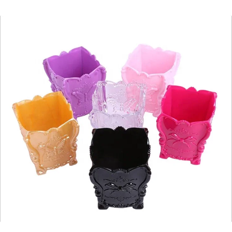 

Private Logo Butterfly Makeup Brush Bucket Beauty Tools Storage Case, Pink, hot pink, black, purple, clear, gold