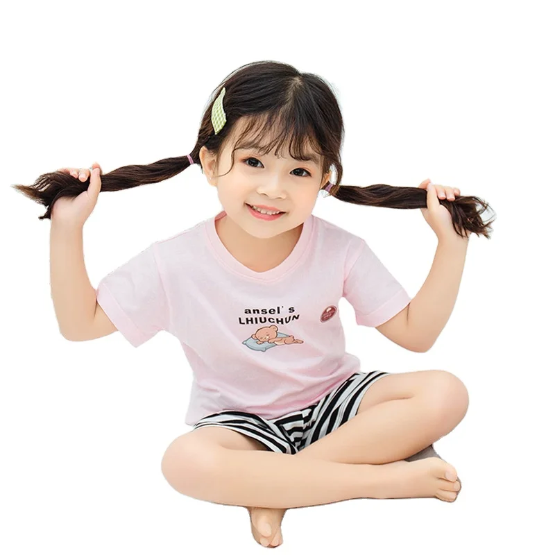 

Children's pajamas home clothes girls' pajamas summer cotton short-sleeved suit
