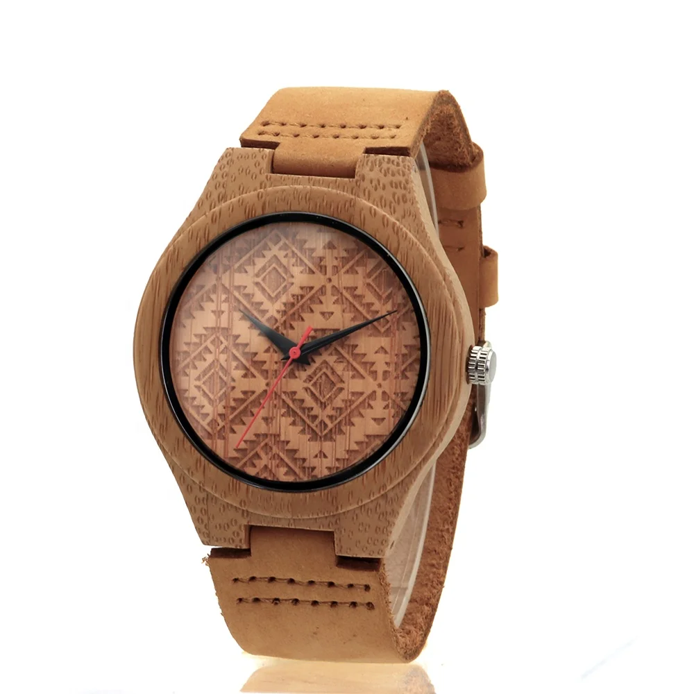 

Wood bamboo watch relojes para hombre quartz casual men pattern wrist watches in shenzhen factory