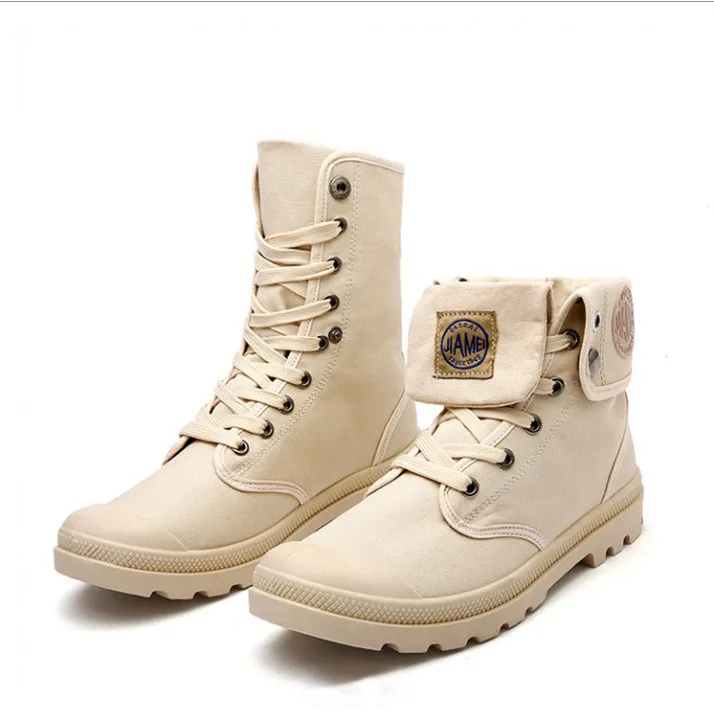 

Perennial supply Big size four season shoes British fashion breathable canvas high ankle desert men boots