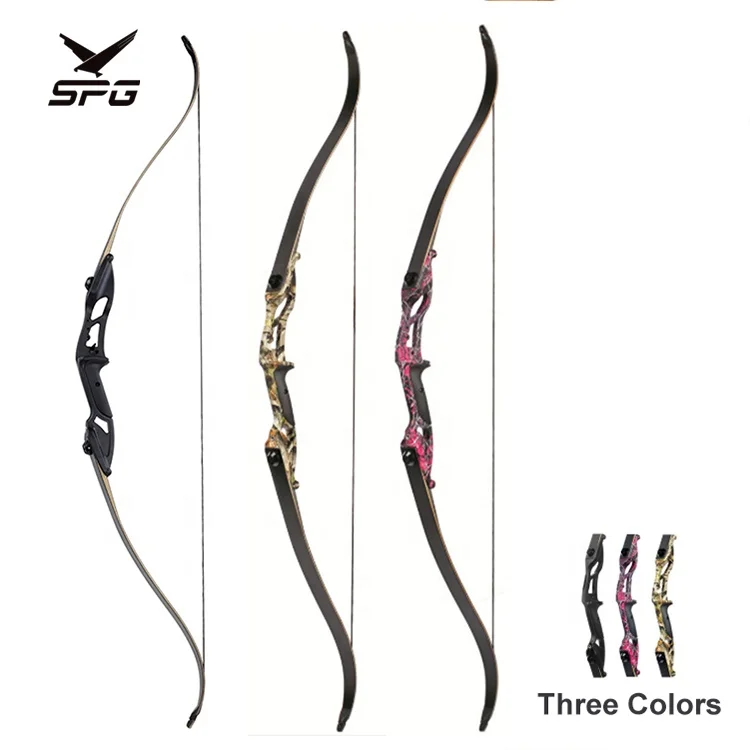 

SPG Factory Outlet Archery Takedown Hunting Recurve Bow and Arrow Shooting Tag Recurve Bows, Black/purple camo/yellow camo