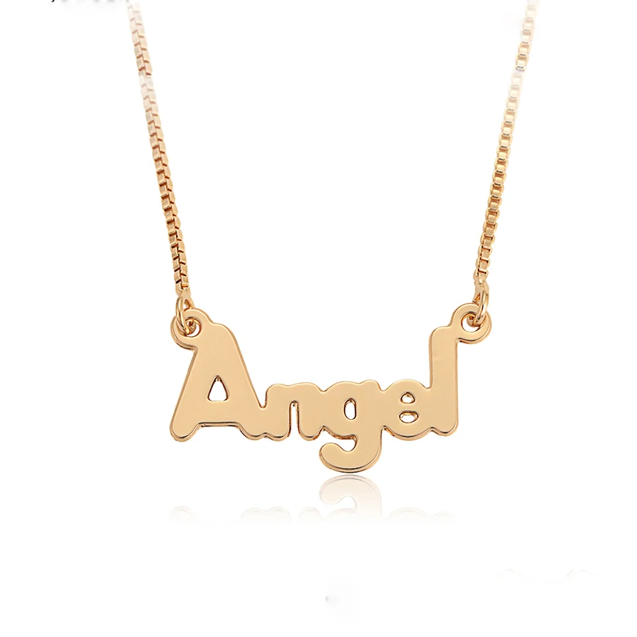 

45373 xuping 2020 unique design vogue jewelry 18K woman angel letter pendant necklace