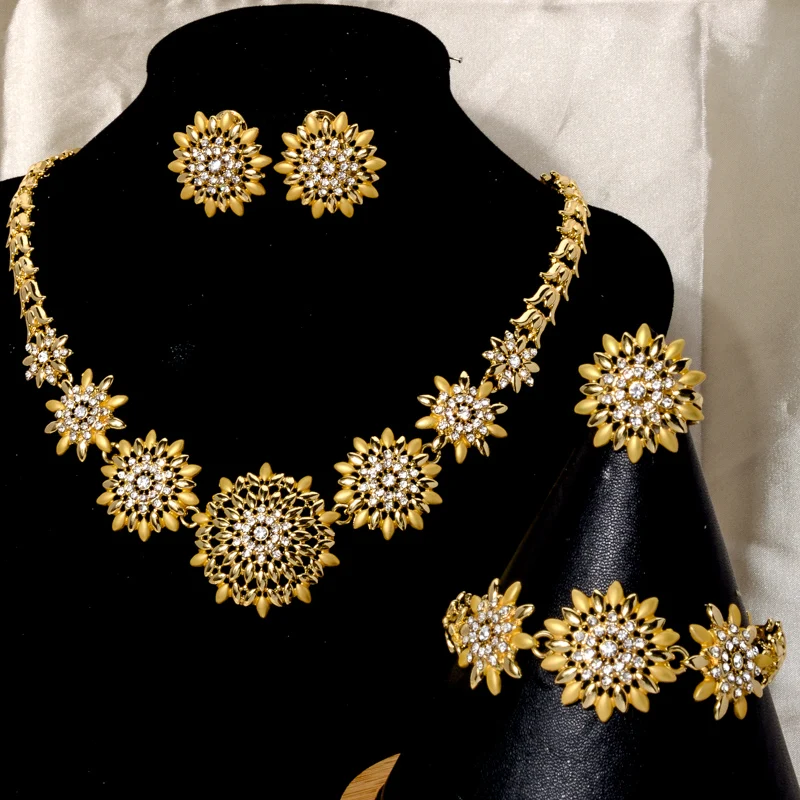 

Ethlyn Ethiopian Jewelry Set Plated African Jewelry Sets Earring/ring/necklace Gold Wedding Eritrea/habesha Women Brass Opp Bag