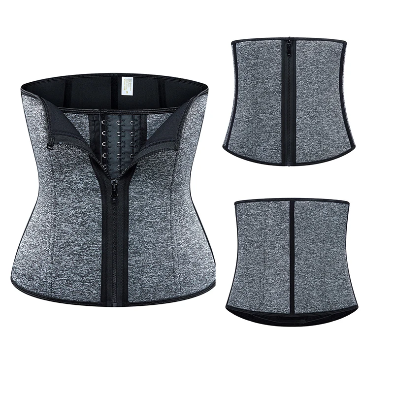 

Shaperisfree Two Layer Zipper and 3 lines Hooks Enforce Ultra Sweat Slimming Lose Weight Waist and Back Protecting Waist Shaper, Black