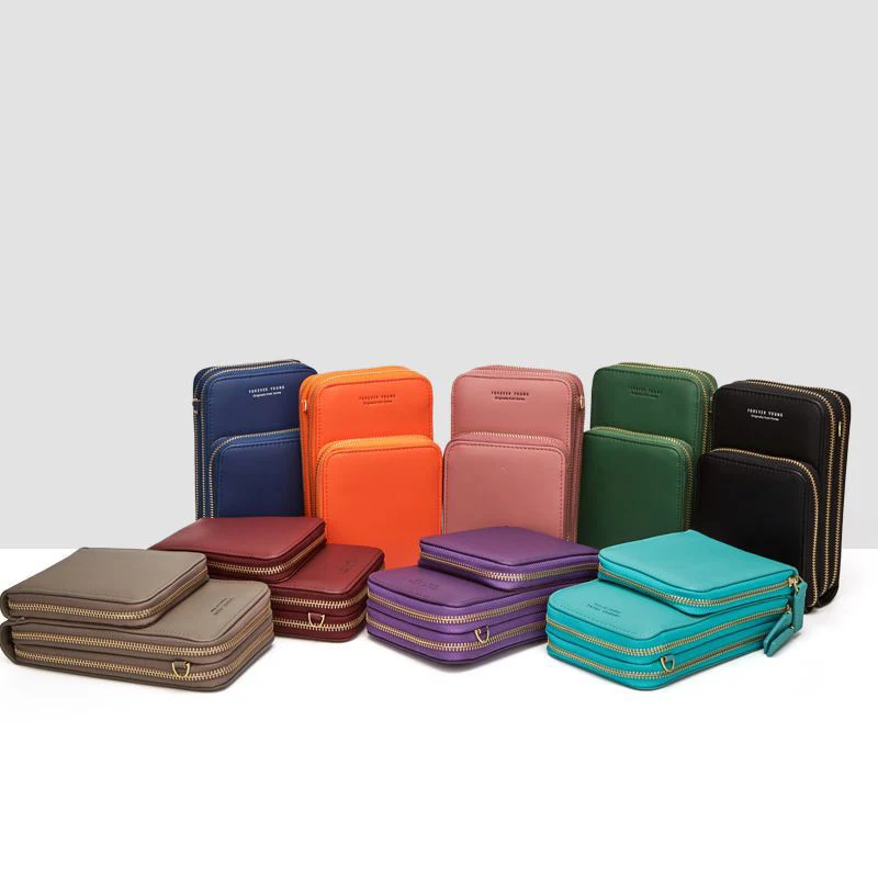 

Multi-function Solid Color Large Capacity PU Leather Ladies Cross woman purse, Red yellow black