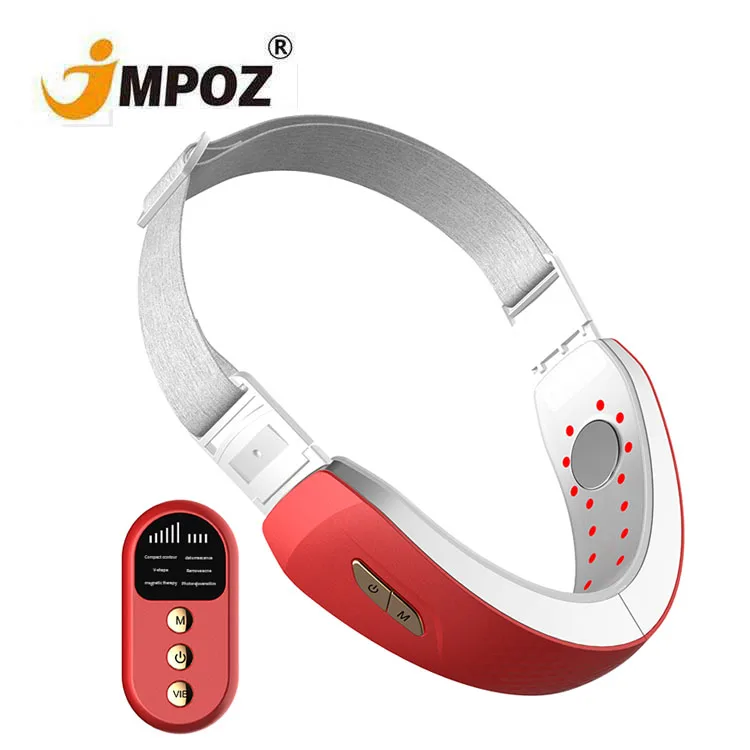 

Hot Products EMS Vibration RF V Shape Face Lifting Skin Beauty Tools Device Facial Machine Face Massager Beauty Equipment, White/red