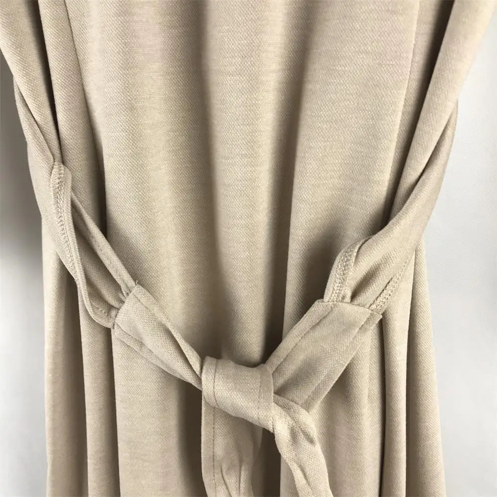 
Casual Soft knitted long-sleeved button dress with belt 