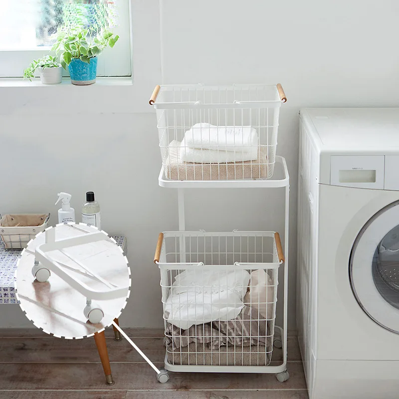 

Simple Houseware Metal Wire Laundry basket with 4 wheels
