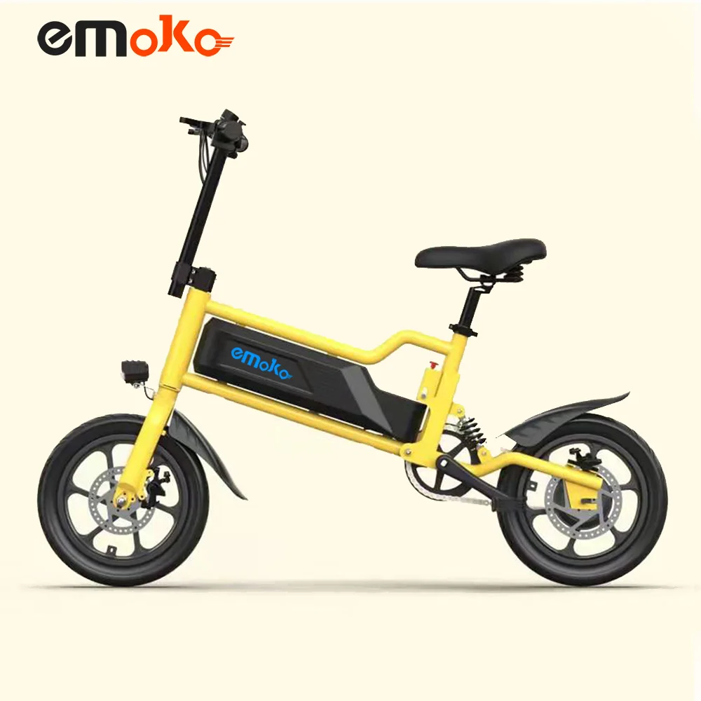

Emoko dropshipping Europe USA EU warehouse electric bicycle 14 16 20 inch cheap 10ah folding adult kids electric bike