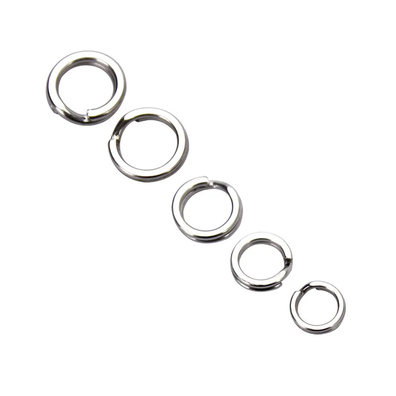 

Manufacture Fishing lure connector fishing accessories Stainless steel squashed split ring fishing tackle