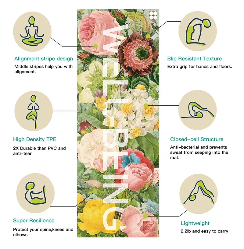 
High quality eco friendly natural rubber non slip custom logo suede yoga mat 