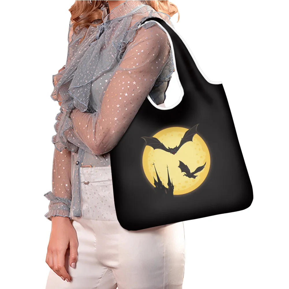 

Shopping Bags With Logos Custom Print Halloween Pattern Print Designer Clothing Shopping Bags Custom Design Tote Bag Shopping, Accept custom made