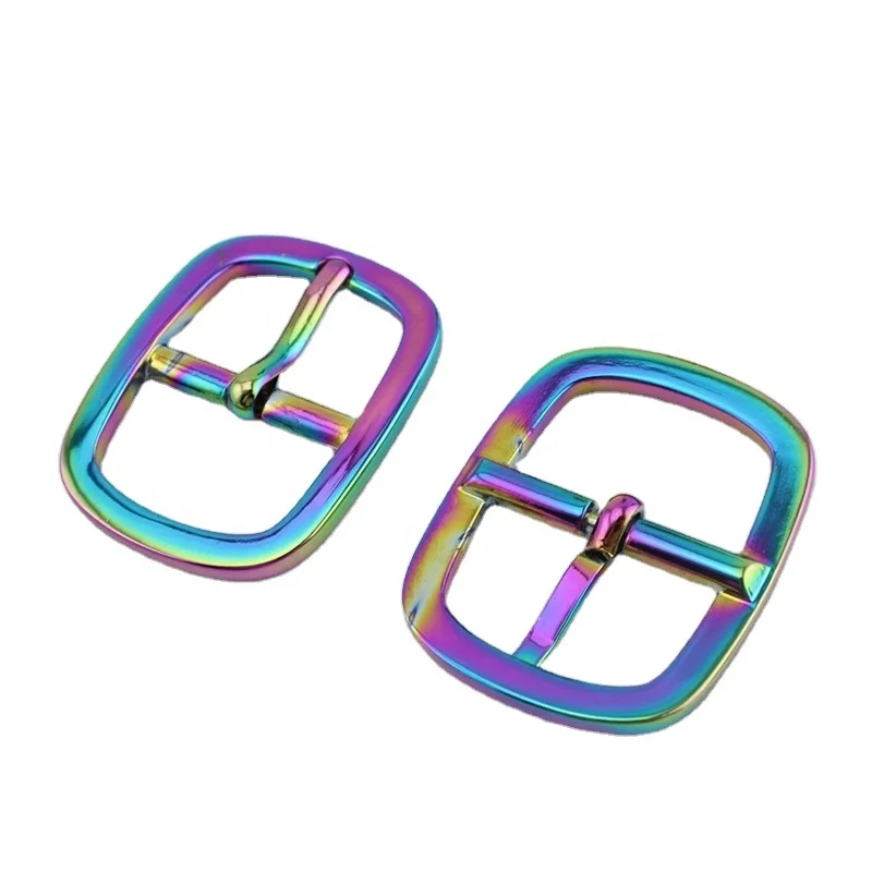 

Nolvo World 1 Inch 2.5cm Iridescent rainbow 5 colors metal alloy detachable adjust pin buckle for bag parts Accessories